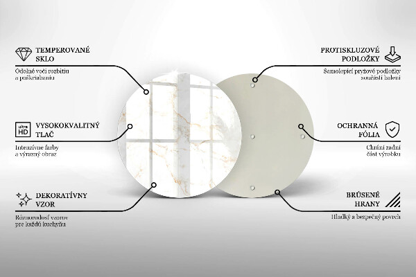Steklena podloga za rezanje Eleganten marmorni kamen