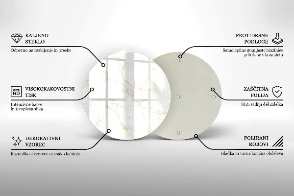 Steklena podloga za rezanje Eleganten marmorni kamen