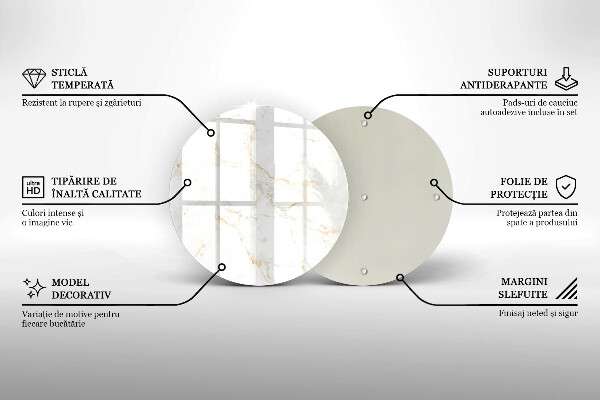 Steklena podloga za rezanje Eleganten marmorni kamen