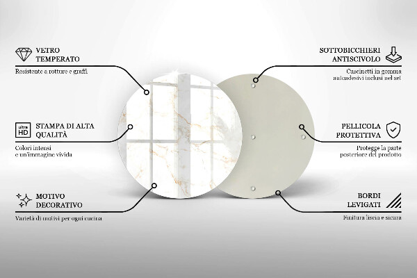 Steklena podloga za rezanje Eleganten marmorni kamen