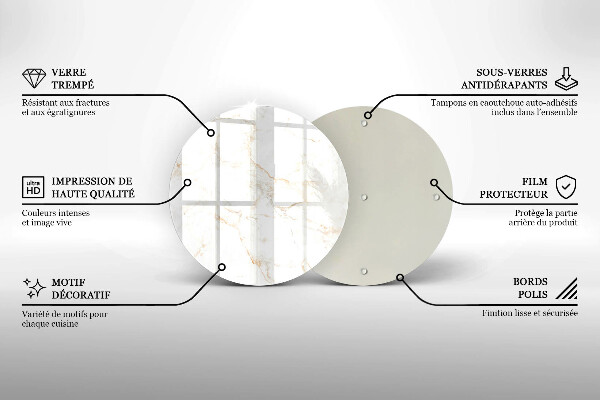 Steklena podloga za rezanje Eleganten marmorni kamen
