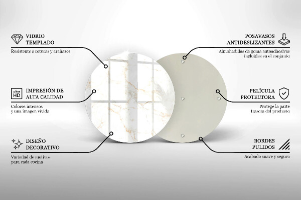 Steklena podloga za rezanje Eleganten marmorni kamen