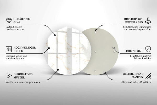 Steklena podloga za rezanje Eleganten marmorni kamen