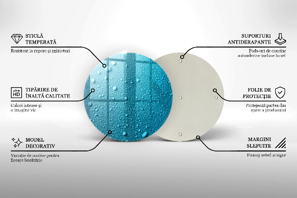 Steklena podloga za rezanje Kapljice vode