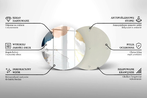 Steklena podloga za rezanje Abstraktni madeži