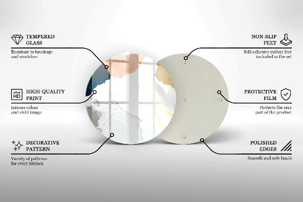 Steklena podloga za rezanje Abstraktni madeži