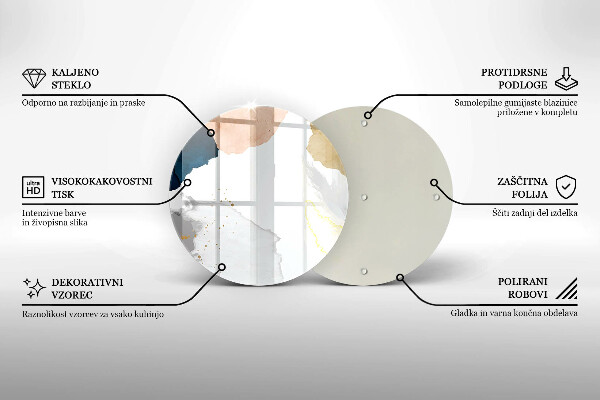 Steklena podloga za rezanje Abstraktni madeži