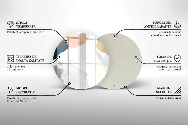 Steklena podloga za rezanje Abstraktni madeži
