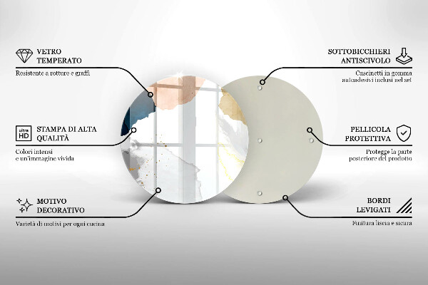 Steklena podloga za rezanje Abstraktni madeži