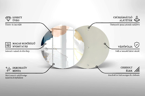 Steklena podloga za rezanje Abstraktni madeži