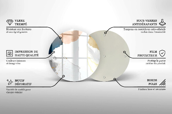 Steklena podloga za rezanje Abstraktni madeži