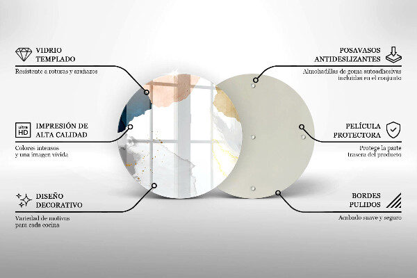 Steklena podloga za rezanje Abstraktni madeži
