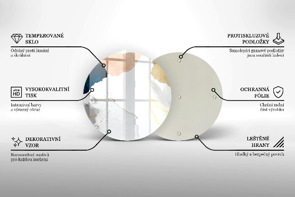 Steklena podloga za rezanje Abstraktni madeži