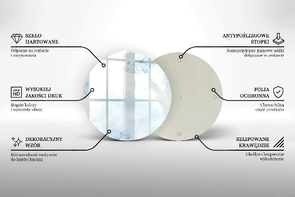 Steklena podloga za rezanje Nežno ozadje