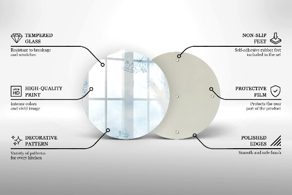 Steklena podloga za rezanje Nežno ozadje