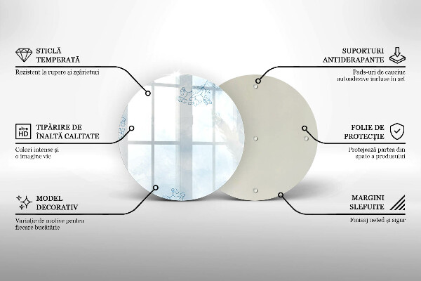 Steklena podloga za rezanje Nežno ozadje