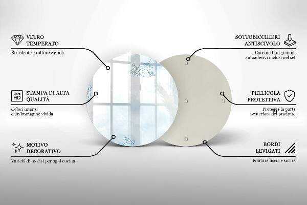 Steklena podloga za rezanje Nežno ozadje