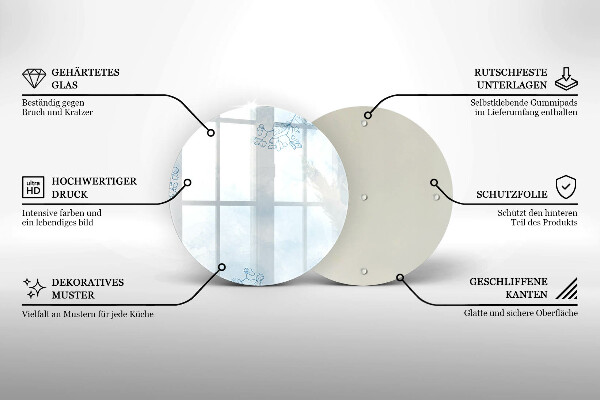 Steklena podloga za rezanje Nežno ozadje