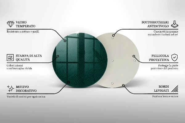 Steklena podloga za rezanje Minimalistični listi