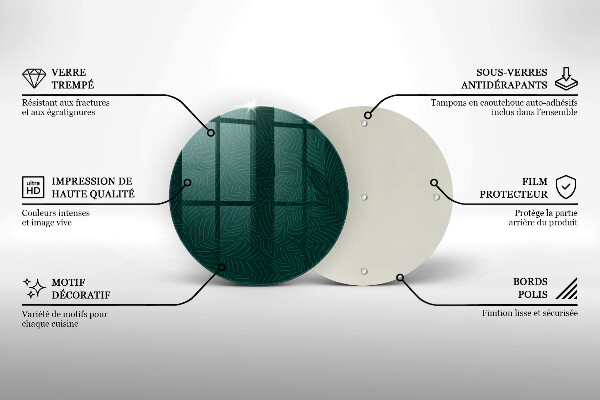 Steklena podloga za rezanje Minimalistični listi