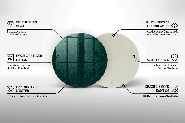 Steklena podloga za rezanje Minimalistični listi