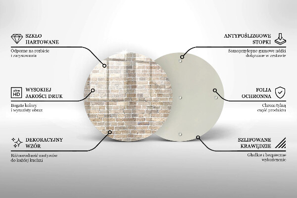 Steklena podloga za rezanje Svetla opečna stena