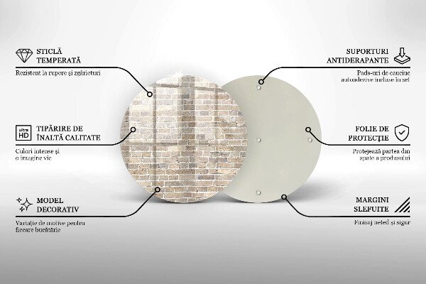 Steklena podloga za rezanje Svetla opečna stena