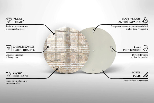 Steklena podloga za rezanje Svetla opečna stena