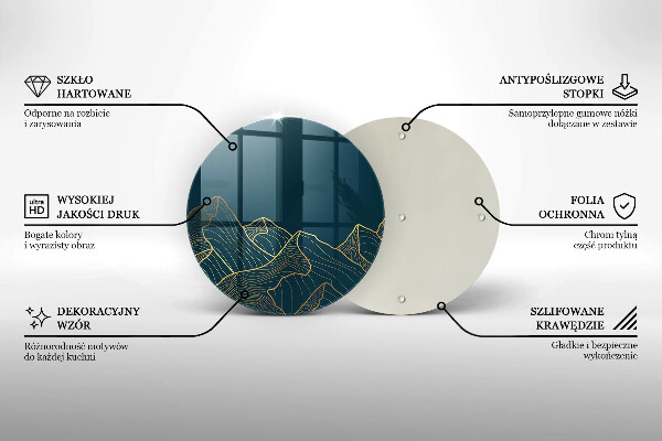 Steklena podloga za rezanje Abstraktne gore