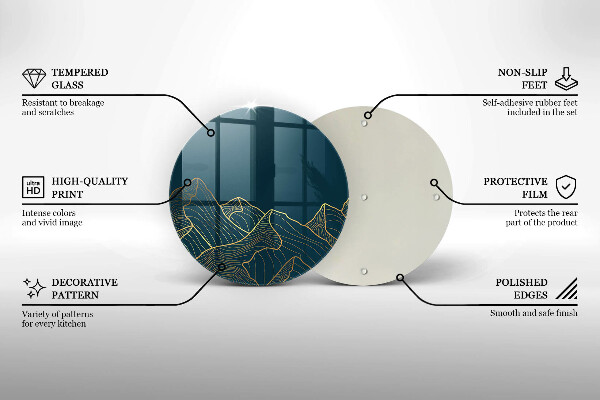 Steklena podloga za rezanje Abstraktne gore