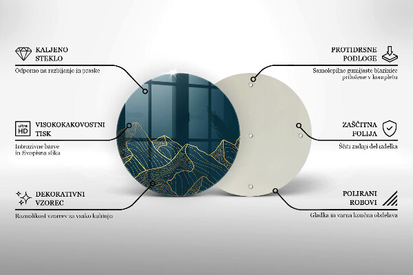 Steklena podloga za rezanje Abstraktne gore