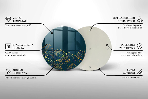 Steklena podloga za rezanje Abstraktne gore