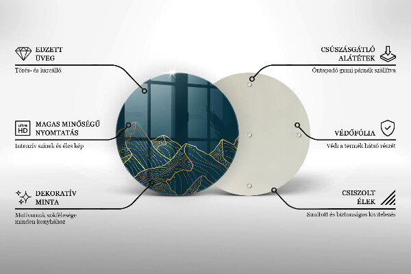 Steklena podloga za rezanje Abstraktne gore