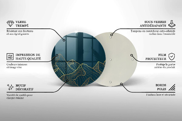 Steklena podloga za rezanje Abstraktne gore
