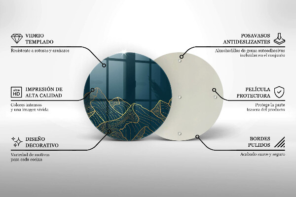 Steklena podloga za rezanje Abstraktne gore