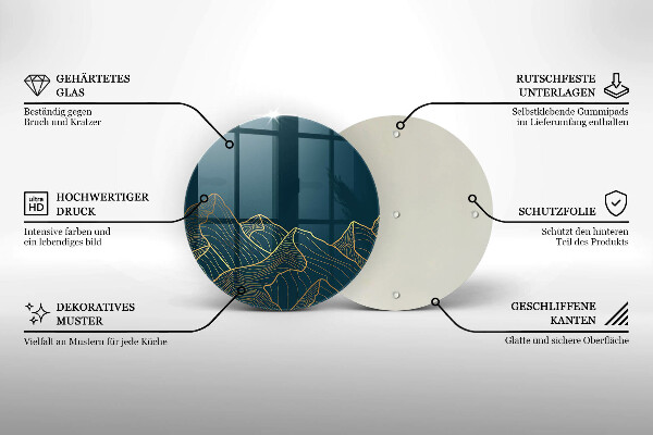 Steklena podloga za rezanje Abstraktne gore