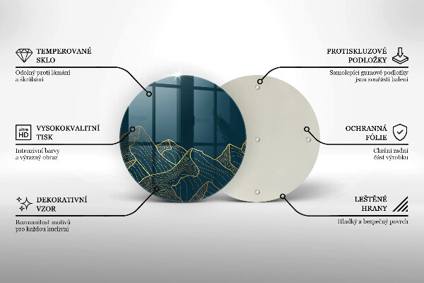 Steklena podloga za rezanje Abstraktne gore