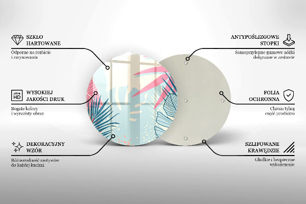 Steklena podloga za rezanje Pastelni listi