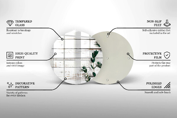 Steklena podloga za rezanje Stare deske in listi