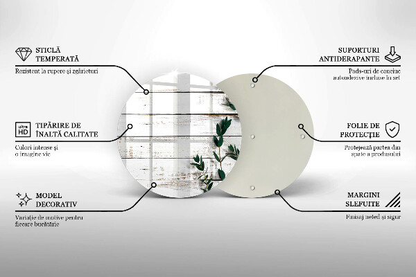 Steklena podloga za rezanje Stare deske in listi