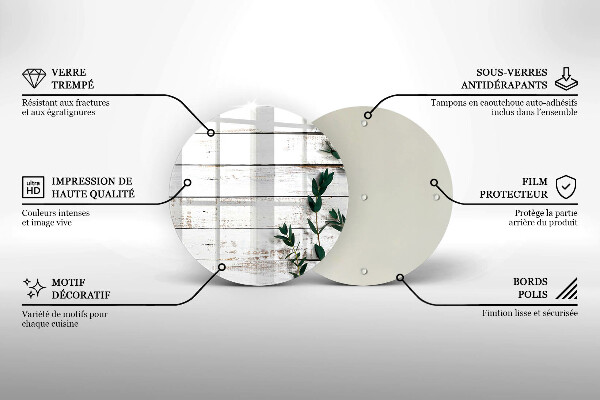 Steklena podloga za rezanje Stare deske in listi