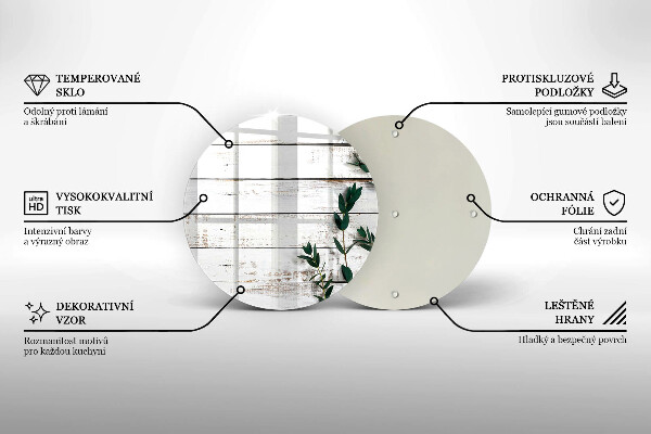 Steklena podloga za rezanje Stare deske in listi