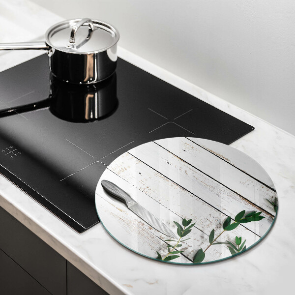 Steklena podloga za rezanje Stare deske in listi