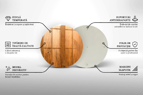 Steklena podloga za rezanje Lesene deske