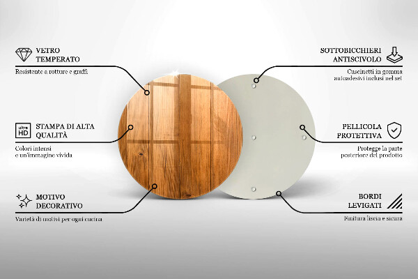 Steklena podloga za rezanje Lesene deske