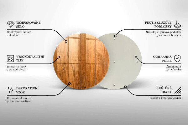 Steklena podloga za rezanje Lesene deske