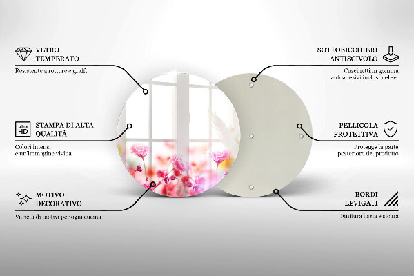 Steklena podloga za rezanje Cvetlični travnik