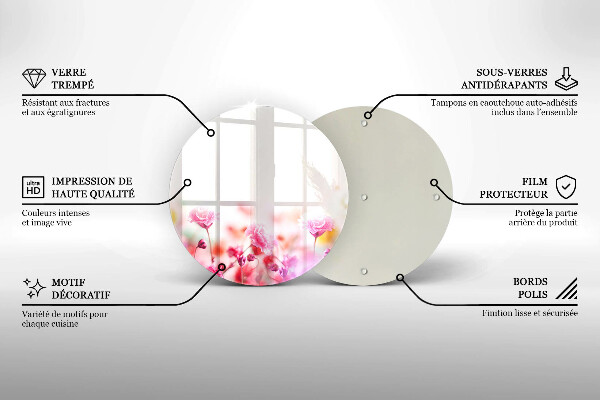 Steklena podloga za rezanje Cvetlični travnik