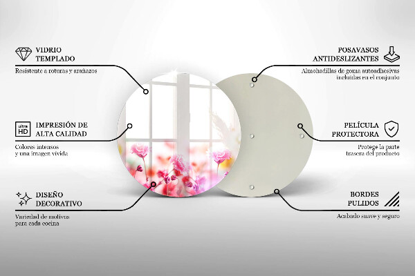 Steklena podloga za rezanje Cvetlični travnik
