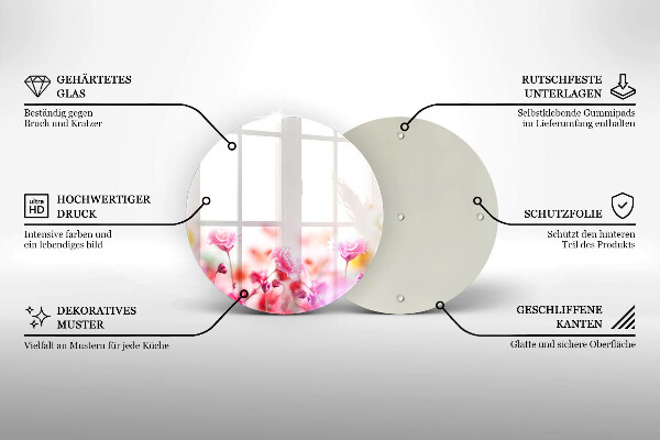 Steklena podloga za rezanje Cvetlični travnik